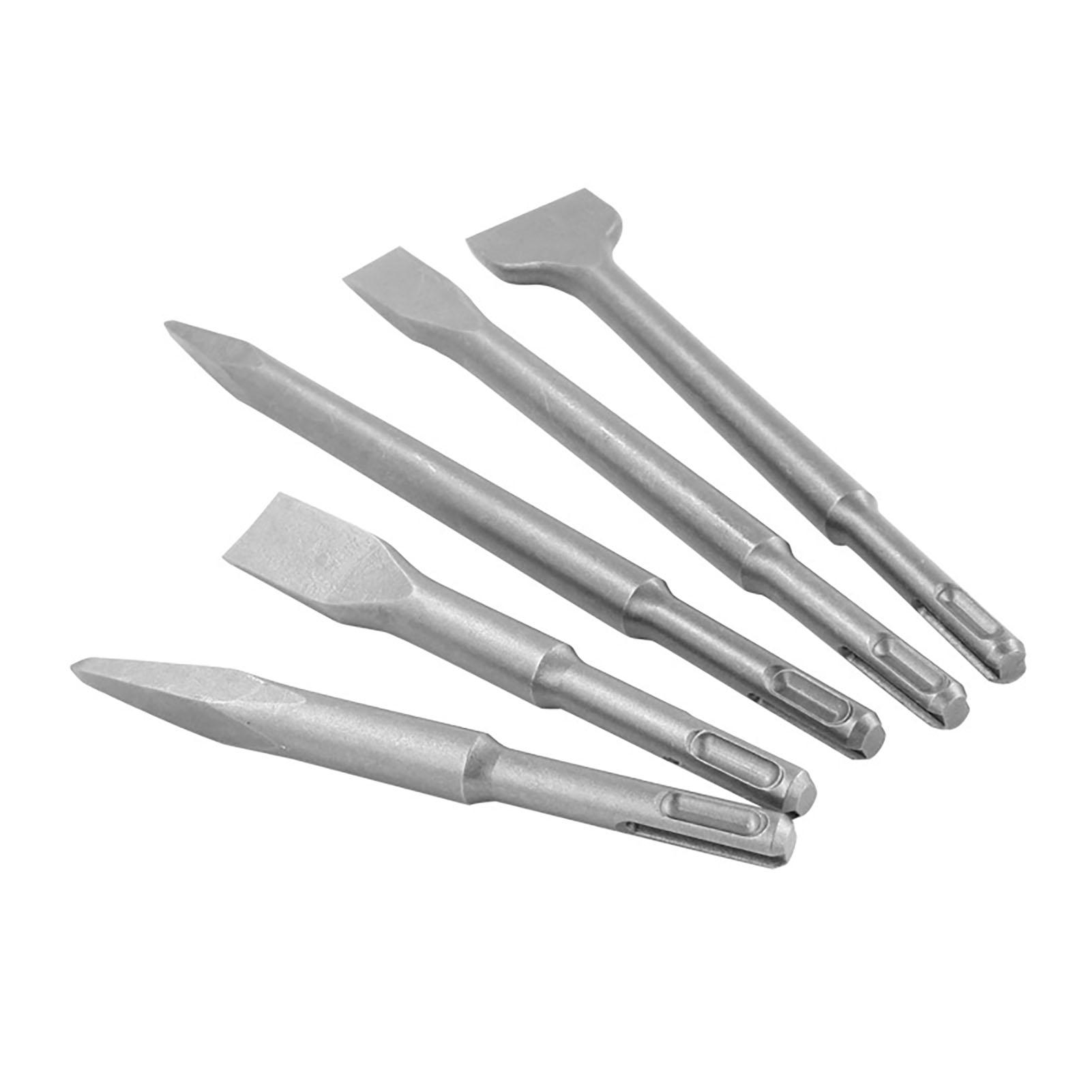 

5 шт. Ударные зубила с круглым хвостовиком из стали 40Cr для перфоратора, точечные, плоские