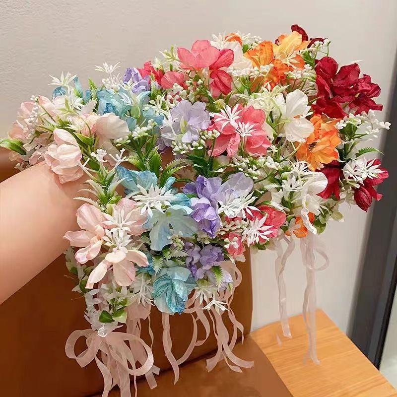 Children'S Headband Princess Super Fairy Wreath Headdress Girl Forest Series Simulation Flower Ribbon Headband Girl Head