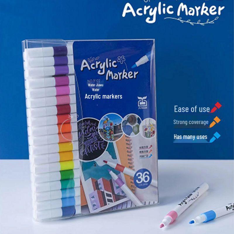 48/60 Color Set of Child-Safe Waterproof Acrylic Markers: Non-Bleeding, Non-Fading for DIY Graffiti and Hand-Painting