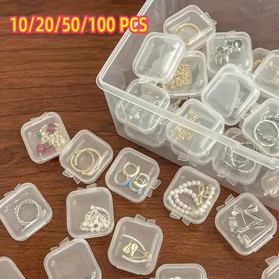 10/20/50/100PCS Premium Jewelry Storage Box Set Elegantly Organize Earrings Perfect for Bedroom & Craft Room Organization Clear Mini Cases with Lids