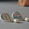 Shimmering Art Pearls Dangle Earrings Alloy Texture Comfortable Wear Women Jewelry Suitable for Fashion Lover Present