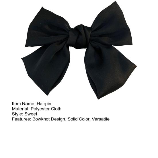 Women Hairpin Bow Theme Hair Clip Bright Color Hair Clip Back Head Hair Claw Lightweight Hair Accessory