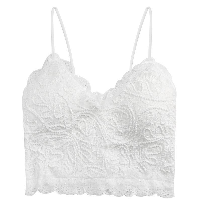 Tank Top Lace V-neck Crop Tops Women Summer Camis Backless Camisole Fashion Casual Tube Female Sleeveless