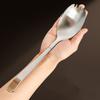 Long Handle Integrated Spoon Fork Stainless Steel Pasta Fork Serving Soup Spoon  Hotel