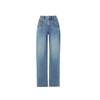 Langzi Vintage Gewaschene Weitbeinige Blaue Jeans
