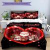 3PC Custom Name Christmas Heart Wishes Bedding Set Duvet Cover Closure Includes 1 Duvet Cover & 2 Pillowcases for Bedroom