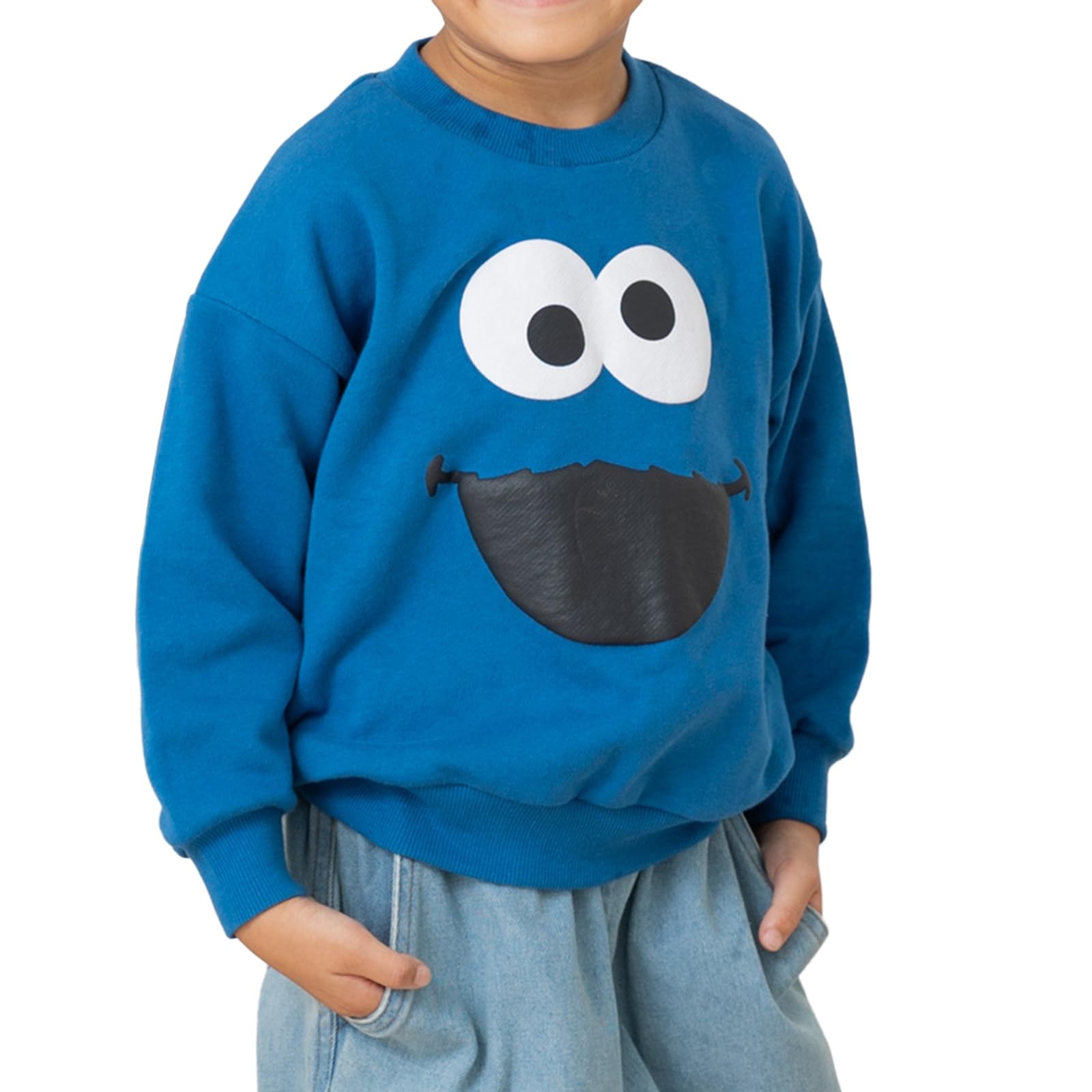 

chil2 Sesame Street Sweatshirt, Kids Elmo and Cookie Monster Designs, Baby Clothes, Fleece Lining, Boys and Girls, 94253181-140BL