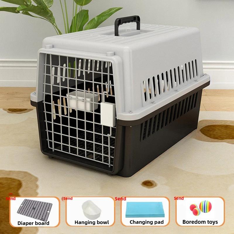 

Переноска для домашних животных в самолете, утолщенная, портативная, для кошек и собак, переноска для путешествий, с большой грузоподъемностью, переноска для собак в автомобиле, товары для животных XL 21kg 67x49x53cm