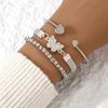 New Women's Love Open Bracelet Design Creative Retro Simple Lucky Love Butterfly Bracelet