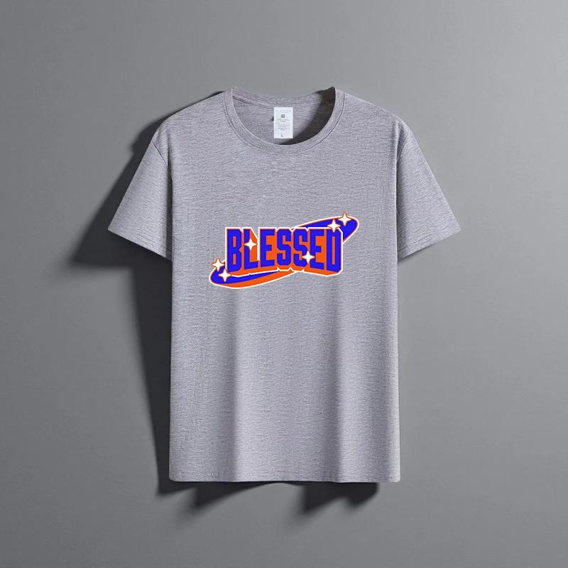 Summer new unisex versatile pure cotton T-shirt fashionable casual round neck top breathable loose fit print short sleeved shirt