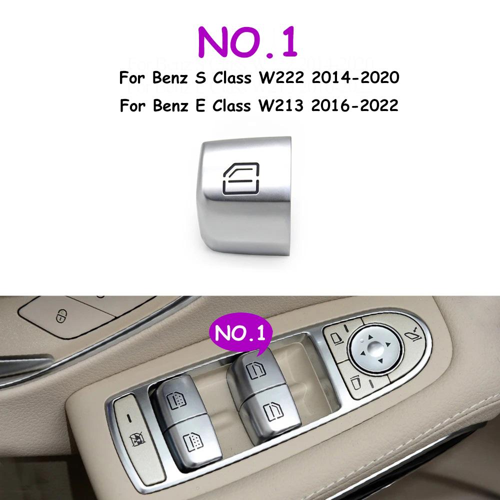 Front Window Lifter Switch Button Cover Cap Key Replacement For Mercedes Benz S E Class W222 W213 S320 S400 S450 S500 NO.1