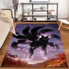 "Black Nine-Tailed Fox Carpet with Mystical Aura and Colorful Sunset" Suitable for Use As an Anti-slip for Living Room Bedroom Sofas