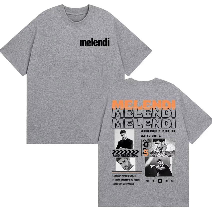 

Rapper Melendi Album 2025 Merch Graphic T Shirt Mens Hip Hop Gothic Short Sleeve Tshirts Clothing Fashion Retro Cotton Tshirt S
