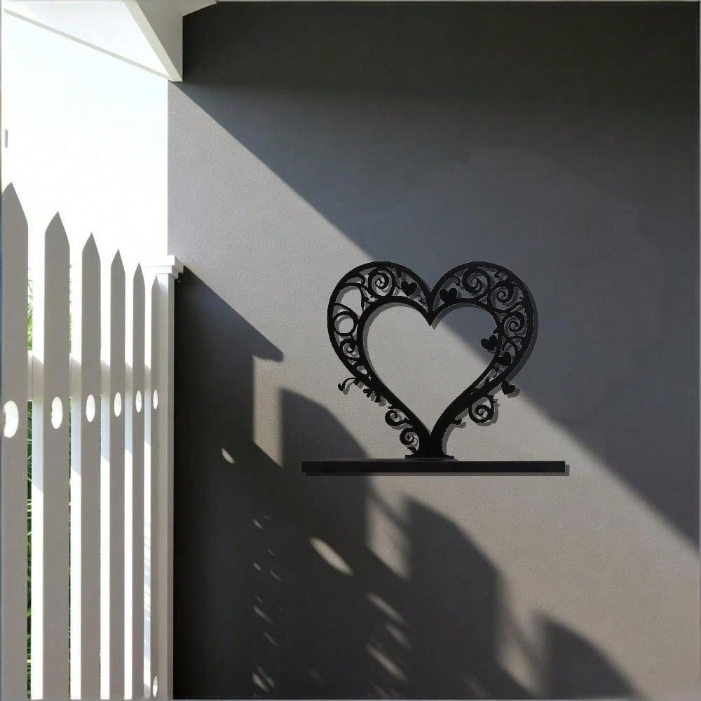 2D Metal Wall Art Heart Ornament Indoor Outdoor Decor