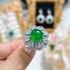 Valuable Lab Jade Diamond Jewelry set 925 Silver Engagement Wedding Rings Earrings Necklace For Women Bridal Party Gift