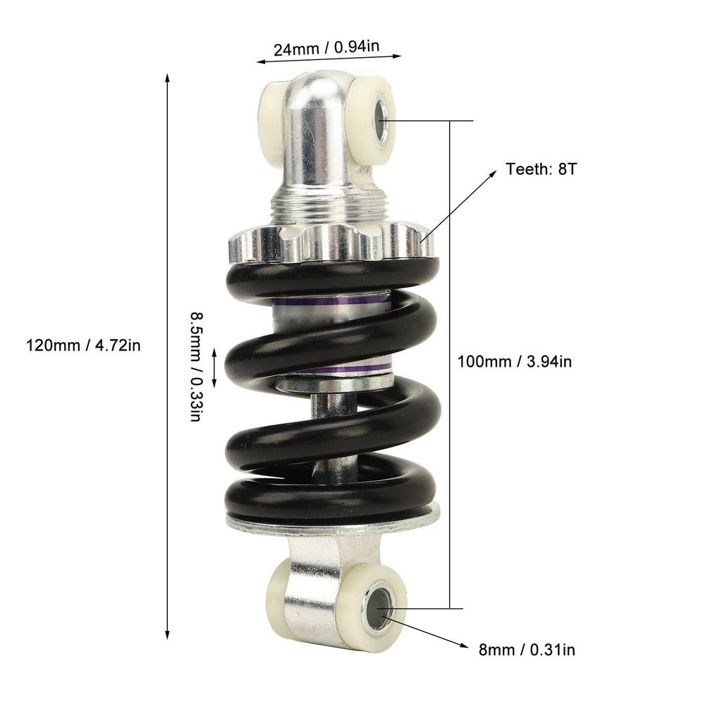 2 pezzi Ammortizzatore 100mm Molla 1500lbs Ammortizzatori Struts Smorzatore per 47cc 49cc per Mini Moto ATV Pocket Bike Scooter