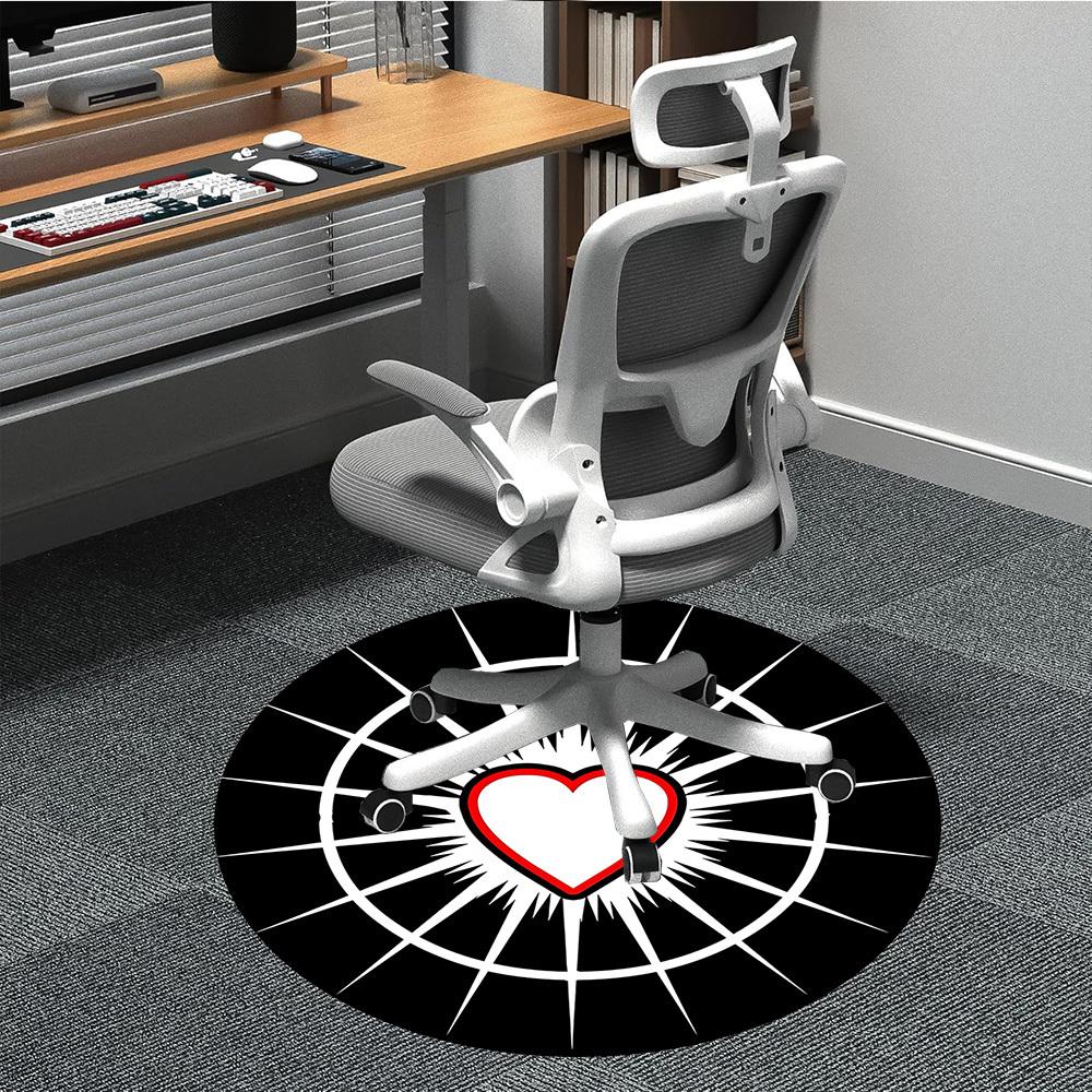 

1PC Heart Symbol Chair Carpet for Office, Indoor Non-Slip Washable Carpet, Soft Comfortable Mat For Office Room yy250930250 80cm by 80cm