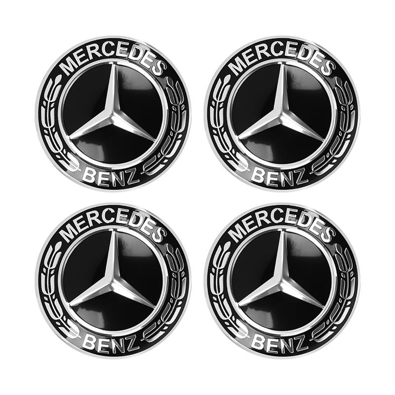 VFO1 4Pcs Car Wheel Center Hub Caps Emblem Covers Decor Accessories For Mercedes Benz AMG GLE GLC W204 W205 W203 W211 W212 W213 W169.