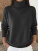 2026 Women's Solid Color Knit High Neck Pullover Sweater - Autumn/Winter Fashion.