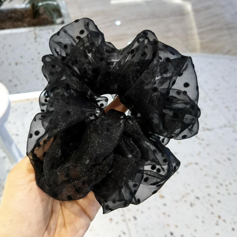 

Аксессуары для волос, Органза в горошек, Большое кольцо толстой кишки, Резинка для волос.