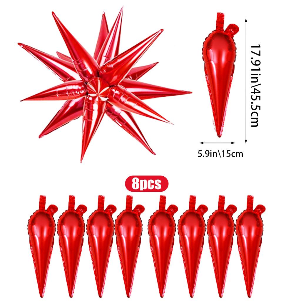 8pcs Exploding Star Balloons, Pointed Star Foil Balloons, Mylar Balloons, Birthday Party, Christmas Decorations