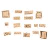 16pcs Moon Cloud Scenery Decorative Wood Stamp Delicate Carving Rectangle Stamp Set  For DIY Crafts