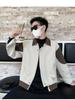 European & American Men's Patchwork Color Block Jacket - Rebellious Lapel Casual Winter Fashion 2025