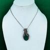 Faceted zambian emerald pendant copper wire wearing pendant gemstone jewelry handmade jewelry chain pendant antique jewelry gift for women