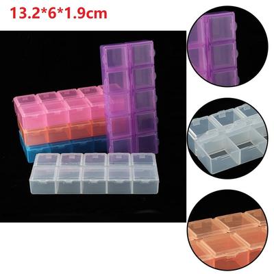 Pratik 10 Izgaralı Plastik Saklama Kutusu El Sanatları Parçaları ve Cipsler İçin Mükemmel