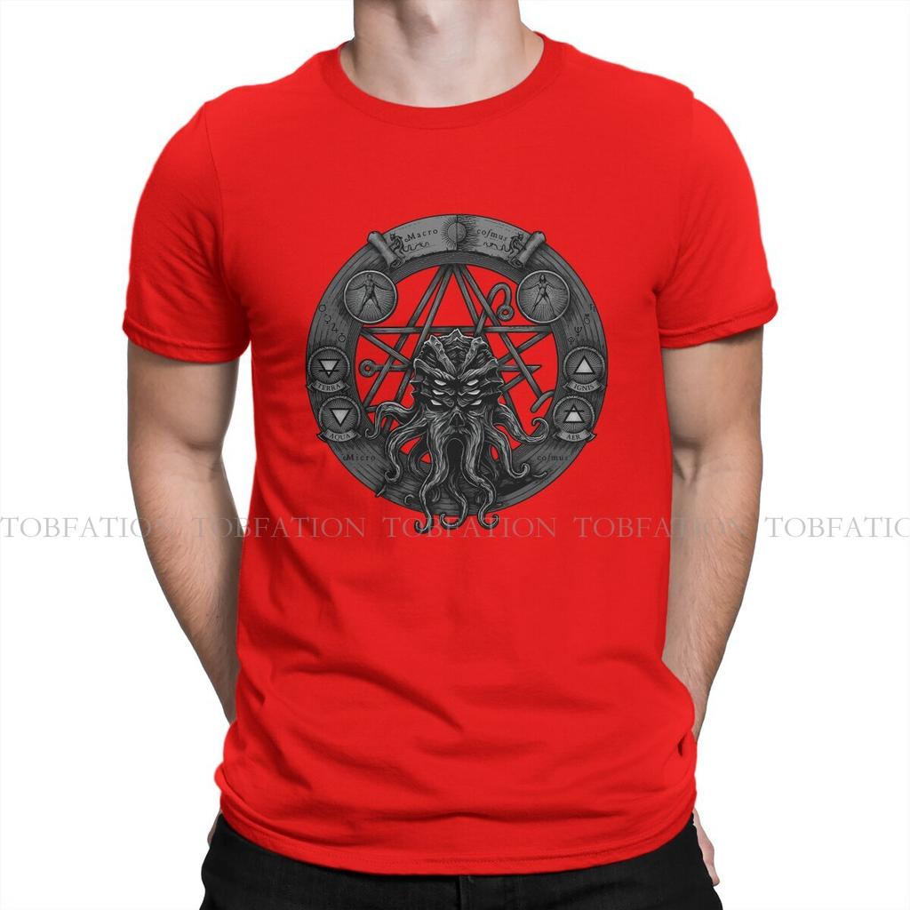 Cthulhu Harajuku Tshirt Satanic Baphomet Goat Creative Tops 100 Cotton T Shirt Male Short Sleeve Special Gift Clothes