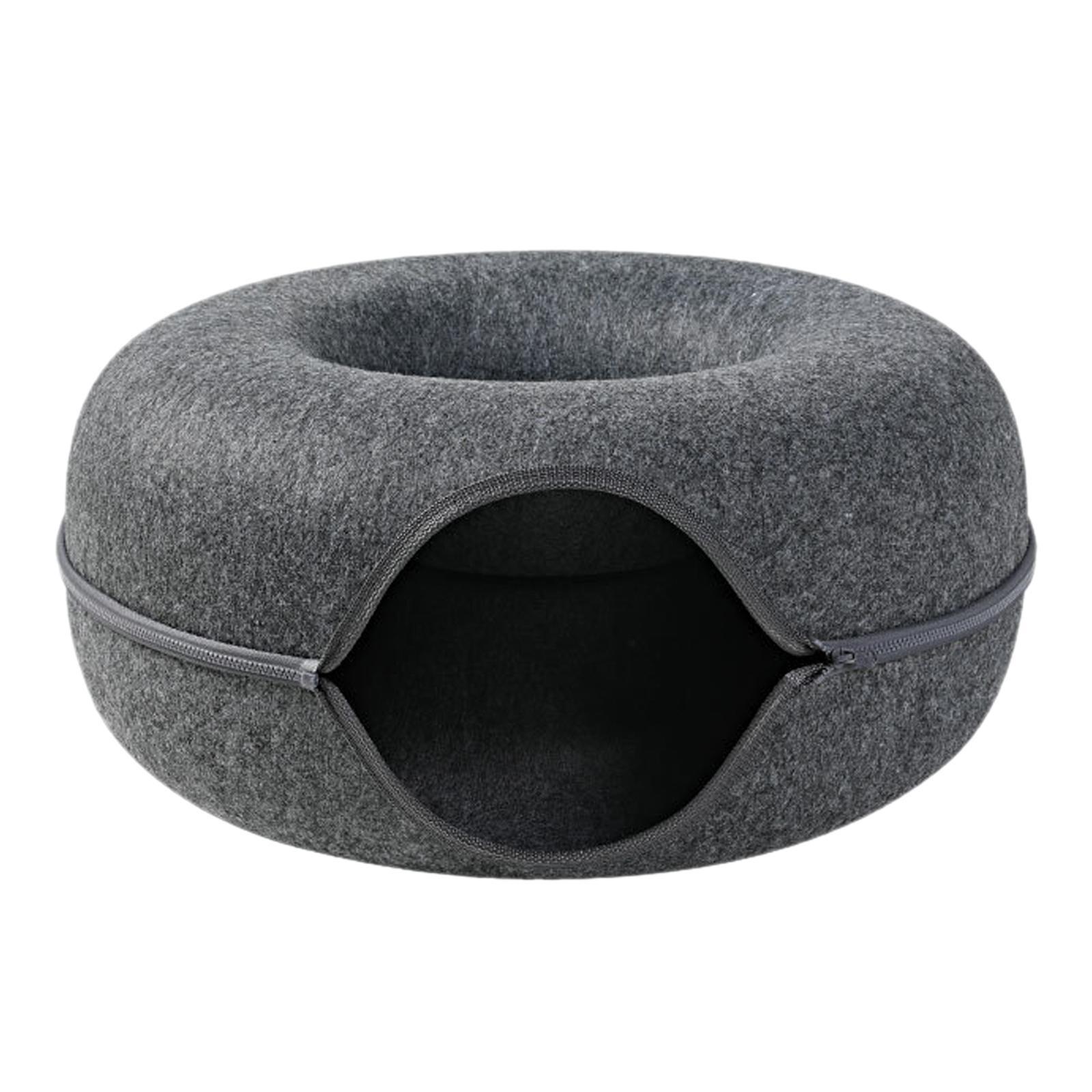 

Кровать-пещера из войлочного туннеля для кошек, съемная, легко носить с собой, на молнии