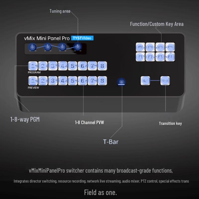 Tianyingshitong VMIX Mini Ovládací Panel Produkce s PTZ Joystickem