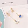 Chic Asymmetric Ear Studs Niche Moon Planet Astronaut Dangle Earrings Gift for Anniversary Birthday Graduation Christmas