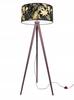 Floor Lamp Tripod Lampshade Golden Flowers Led