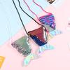 Glitter Coin Purse with Hanging Rope Children's Diagonal Cross Small Bag Fish Tail Dual Color Glitter Coin Purse