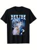 100% Cotton Funny Cat Meme T-Shirt | Unisex Adults, Short Sleeve, Black, S-XXXL,
