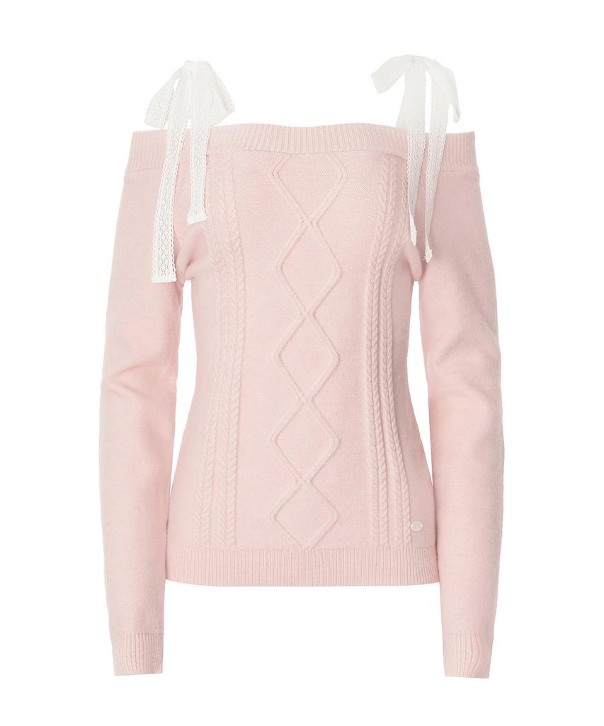 ZEROPLANET Rudy Off-Shoulder Knit [Pink]