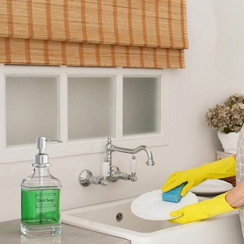 Balení 2 Průhledných Skleněných Dávkovačů Mýdla Lahvičky na Šampon 550ml pro Koupelnu a Kuchyň Cestovní Přenosné Dávkovače