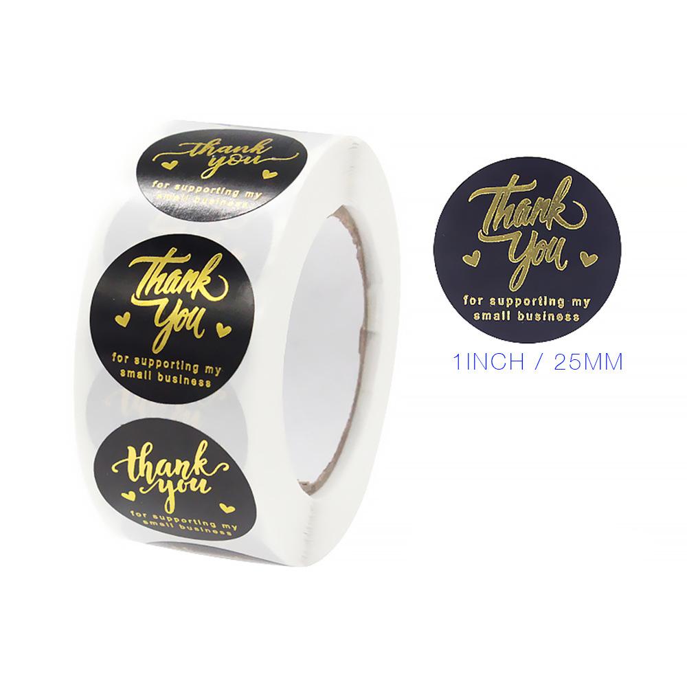 500PCS Round Labels Kraft Paper Thank You Sticker Dragees Candy Bag Flower Gift Box Cake Boxes and Packaging Wedding Stickers
