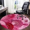 1pc Swirls Circles Office Round Area Rug,  Mat Suitable For Office, Under Office Chairs Bedroom Living Room Home Decor, Room Deco