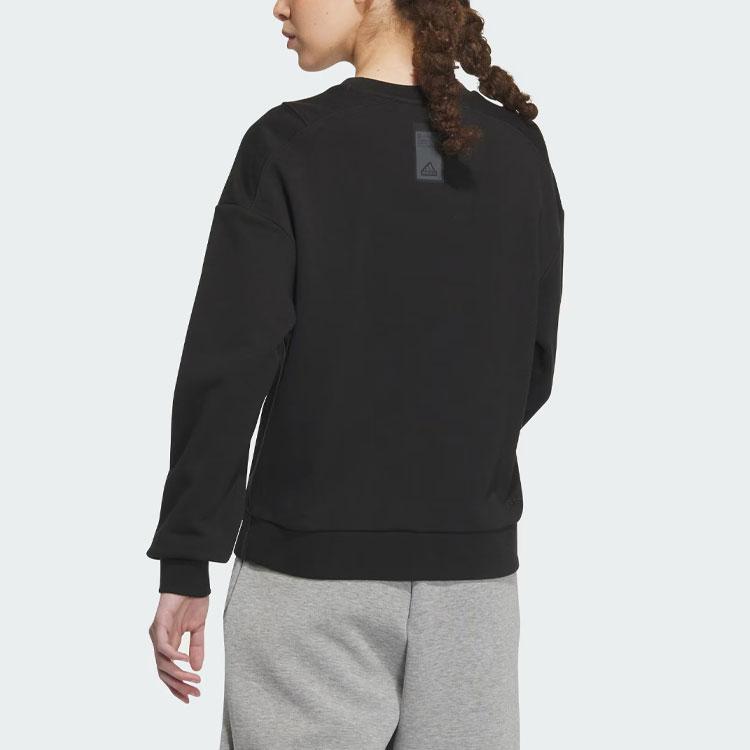 Adidas City Escape Crew Sweatshirt With Letter Logo Print Women Sweatshirt Black IP7070