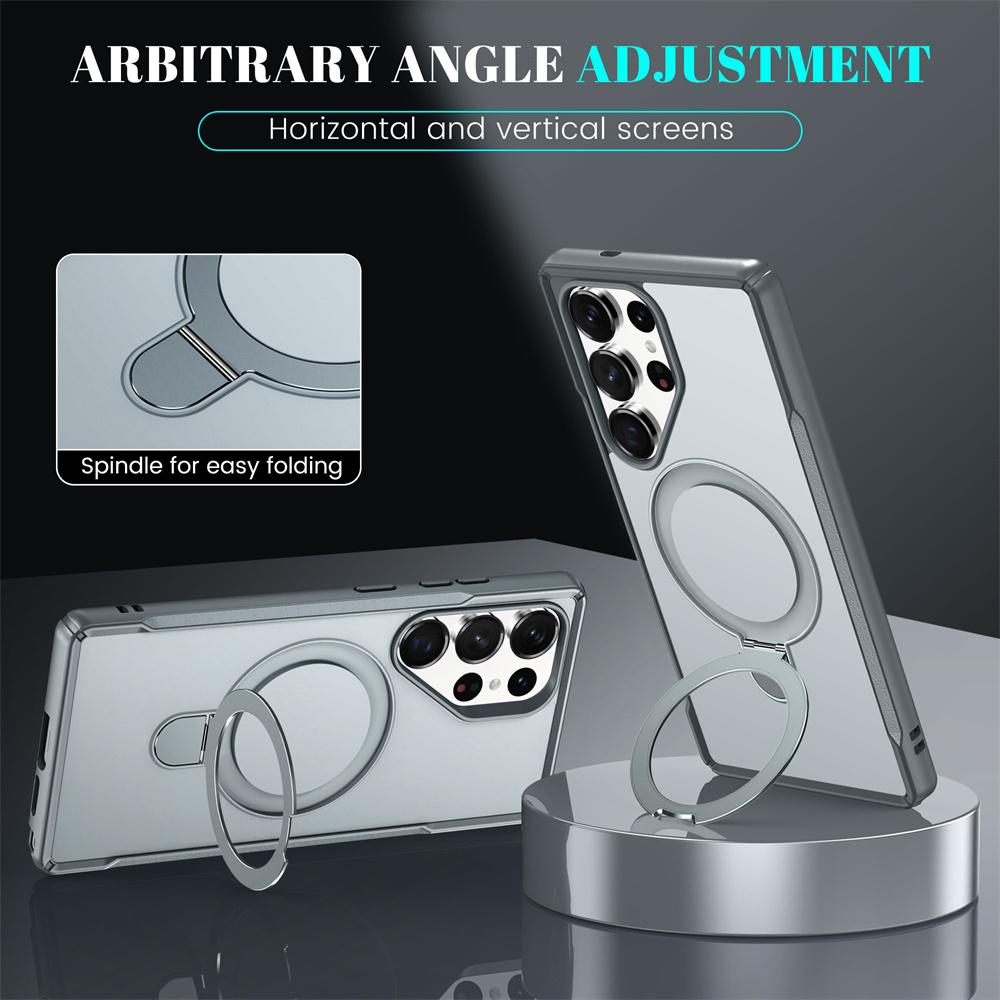 Luxury Magnetic Holder Folding Stand Phone Case for Samsung S26 S24 S25 Ultra Edge Plus A55 A54 A35 A16 A14 A06 A05 Back Cover