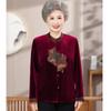 Elderly Women's New Chinese Style Gold Velvet Blouse