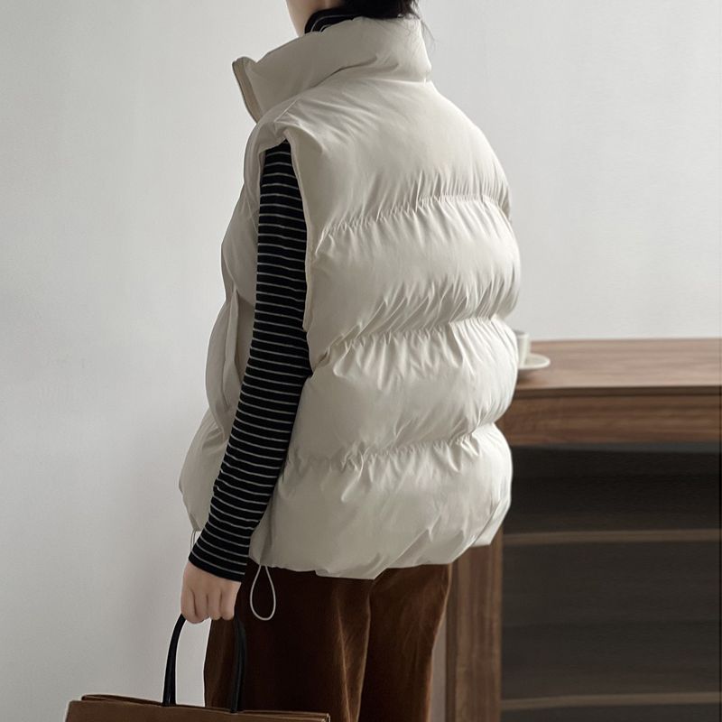 Winter Fashion Short Padded Vest Women Warm Thicken Sleeveless Jacket Cotton Coat