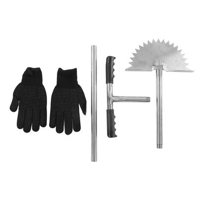 Aparador de grama manual com lâmina de dente de serra, ferramenta de aparador de grama em meia lua com cabo em T para limpeza