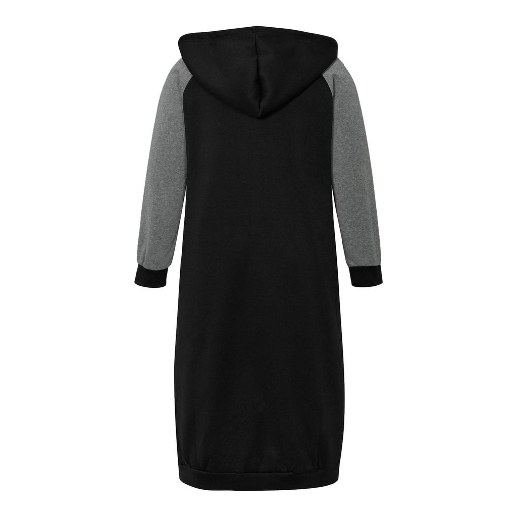 Jachetă hanorac casual cu glugă și mâneci lungi, de culoare uni, la modă pentru femei