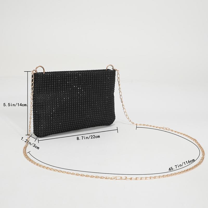 Ny Dameveske Vann Diamant Glitrende Liten Firkantet Veske Temperament Håndholdt Veske Trend En Skulder Crossbody Veske