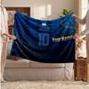 Lionel Messi Personalized Fleece Blanket With Football Logo, Custom Name Text Soft Warm Home Throw Blanket