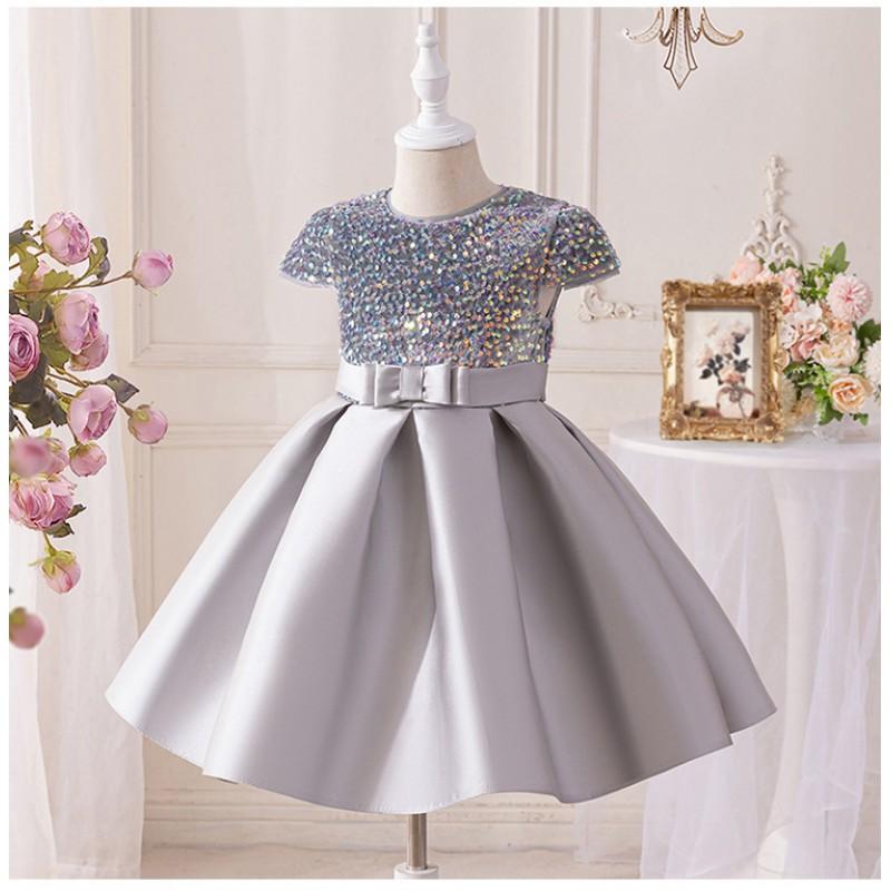 Mädchen Pailletten Prinzessinnenkleid Kinder Formelles Partykleid Hochzeit Wettbewerb Gastgeber Auftritt