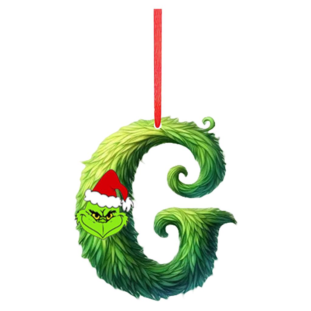 2D 26 Letter  Christmas Ornaments Acrylic Flat Christmas Tree Home Decorations Ornaments